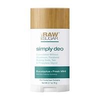 Raw Sugar Simply Deo, Eucalyptus + Fresh Mint, 2.7 oz