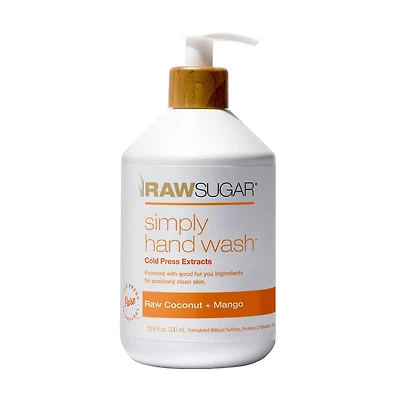Raw Sugar Liquid Hand Soap, Raw Coconut + Mango, 16.9 fl oz