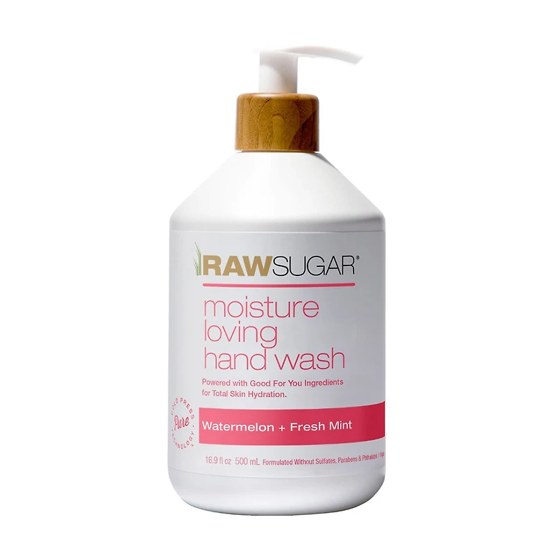 Raw Sugar Moisture Loving Hand Soap, Watermelon + Fresh Mint, 16.9 fl oz