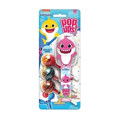 Pop Ups Baby Shark Flix Candy Lollipops, 1.26 oz, Assorted