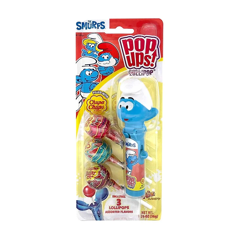 Pop Ups The Smurfs Flix Candy Lollipops, 1.26 oz, Assorted