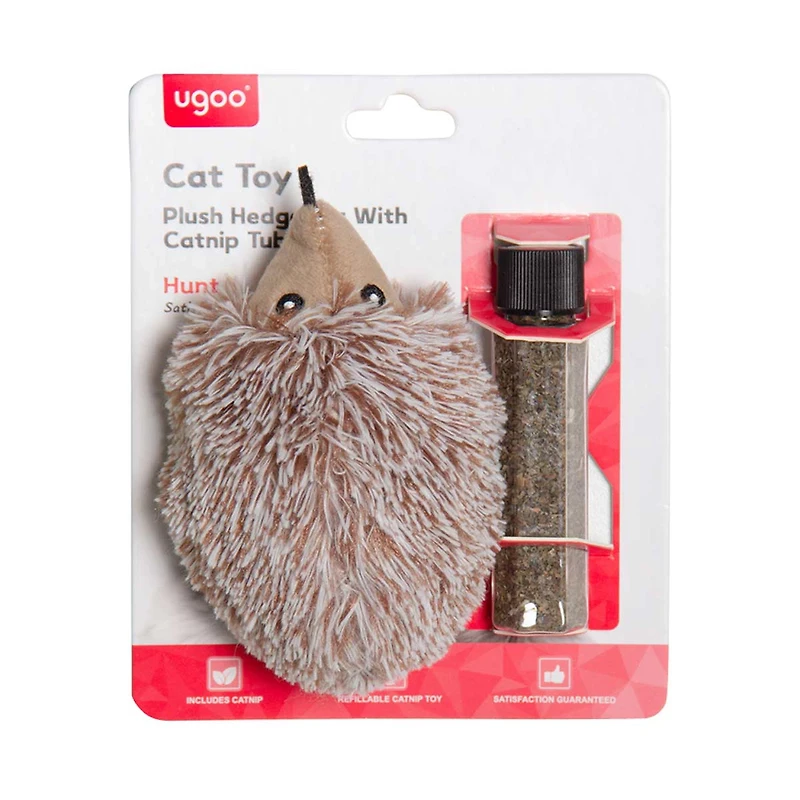 Ugoo Plush Hedgehog Cat Toy with Catnip Tube