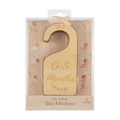 Aroma Home Kids Wooden Baby Milestones Separate Clothing Hangers