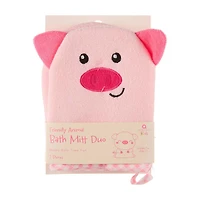 Aroma Home Kids Friendly Animal Bath Mitt Duo, 2 pcs, Assorted