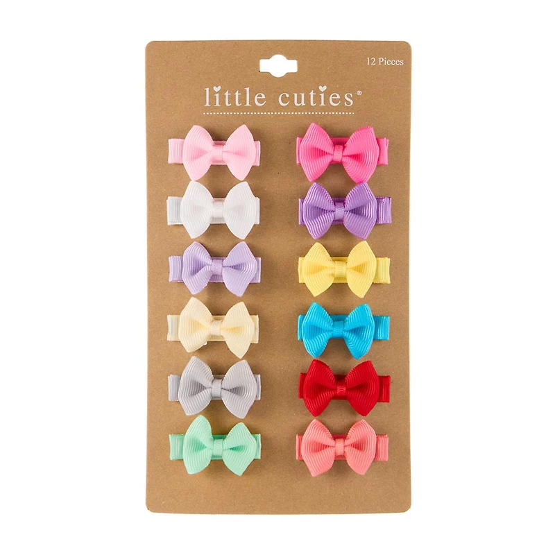 Little Cuties Baby Bow Clips, 12 count