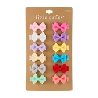 Little Cuties Baby Bow Clips, 12 count