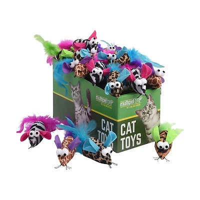 Multipet Safari Mice Cat Toys, Assorted