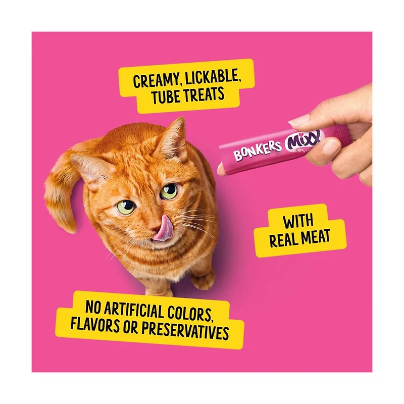 Bonkers Mixx Tender Chicken Flavor Creamy Tube Cat Treats, 4 ct