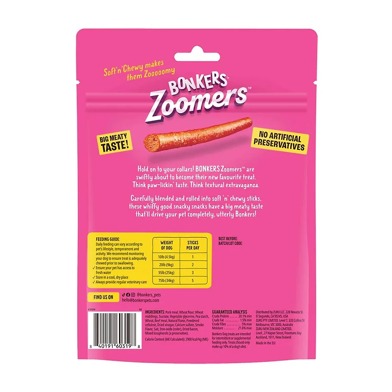 Bonkers Zoomers Smoky Bacon Flavor Dog Treats, 5.6 oz