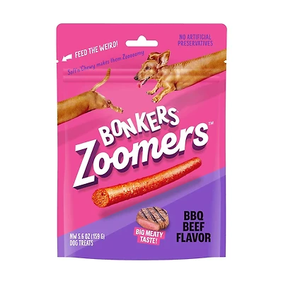 Bonkers Zoomers BBQ Beef Flavor Dog Treats, 5.6 oz