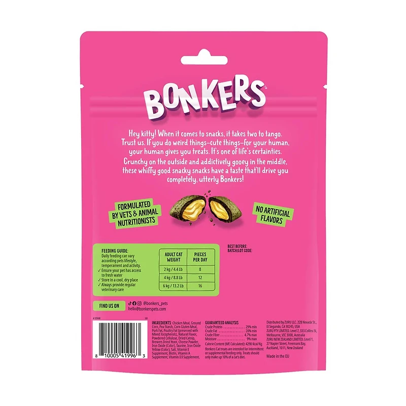 Bonkers Catnip, Chick 'N' Cheddar Flavor Cat Treats, 6.3 oz