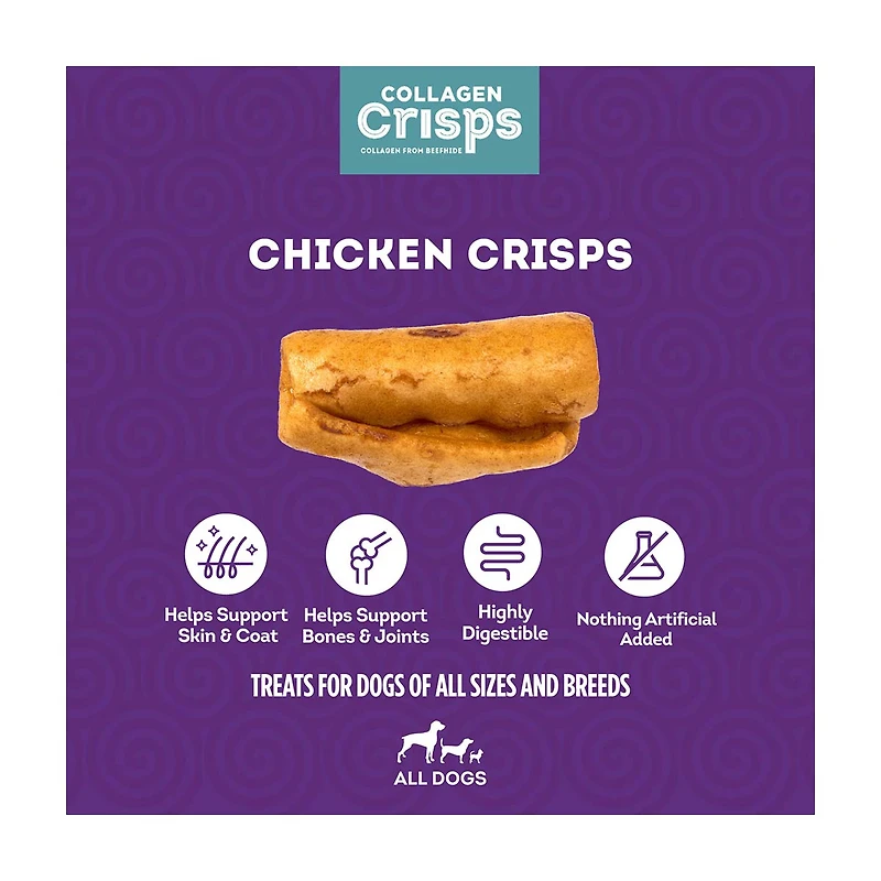 Treatly Collagen Crisps Dog Chews, Chicken Flavored, 5 oz