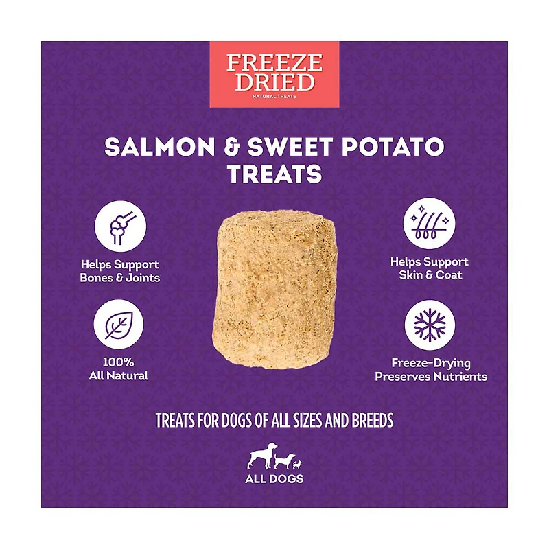 Treatly Freeze Dried Salmon & Sweet Potato Recipes Treats, 3 oz