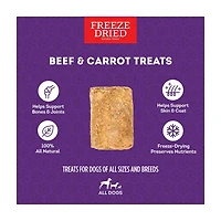 Treatly Freeze Dried Natural Dog Treats, Beef & Carrot Recipe, 3 oz