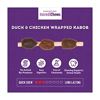 Treatly Rawhide Free IncrediChews Combo Kabobs, Wrapped with Real Duck & Chicken