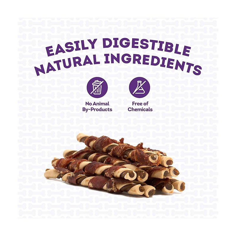 Treatly Rawhide Free IncrediChews Combo Twist Sticks Wrapped with Real Duck, Med