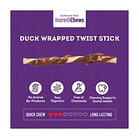 Treatly Rawhide Free IncrediChews Combo Twist Sticks Wrapped with Real Duck, Med