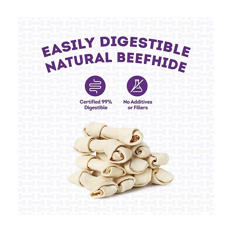 Treatly American Sourced Natural Flavor Beefhide Bone Dog Chew, Medium, 1 Count