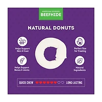 Treatly American Sourced Beefhide Donut Dog Chew, Small