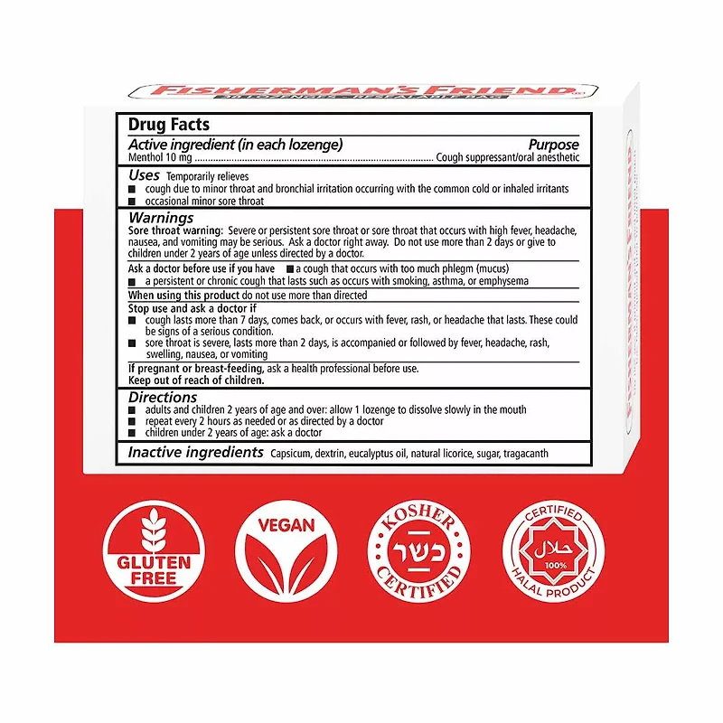 Fisherman's Friend Cough Drops, Cough Suppressant and Sore Throat Lozenges, Original