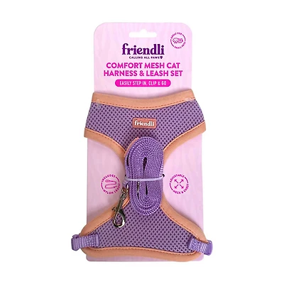 Friendli Cat Comfort Mesh Harness w/ Nylon Leash