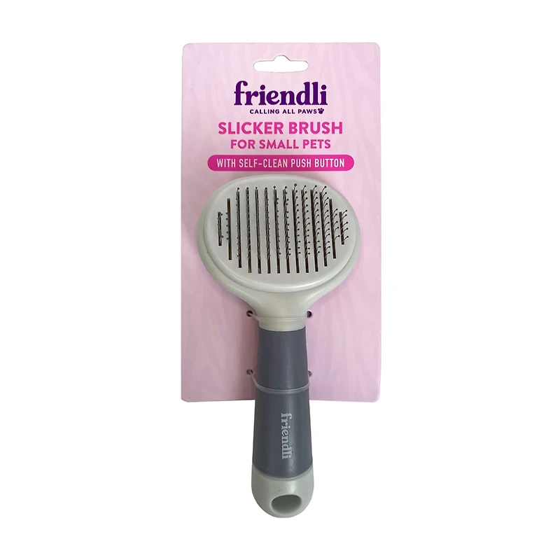 Friendli Self-Clean Slicker Brush for Small Pets