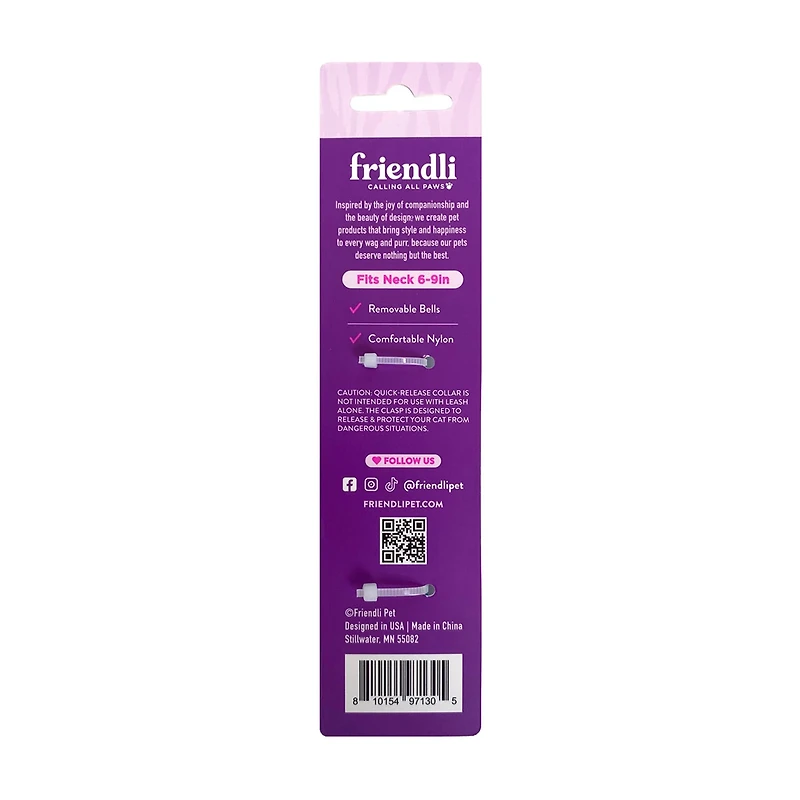 Friendli Quick Release Kitten Collar