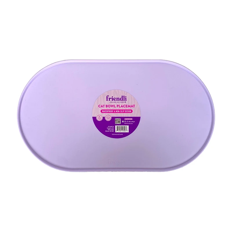 Friendli Silicone Placemat for Cat Bowls, Lilac