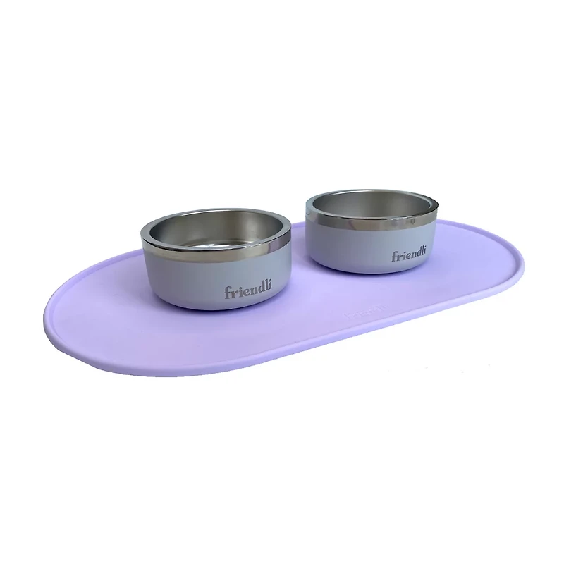 Friendli Silicone Placemat for Cat Bowls, Lilac