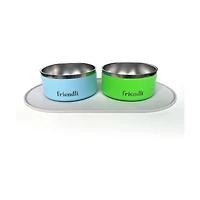 Friendli Silicone Placemat for Dog Bowls, Snow Gray