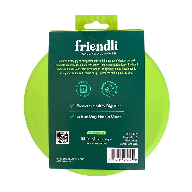 Friendli Silicone Slow Feed Dog Bowl