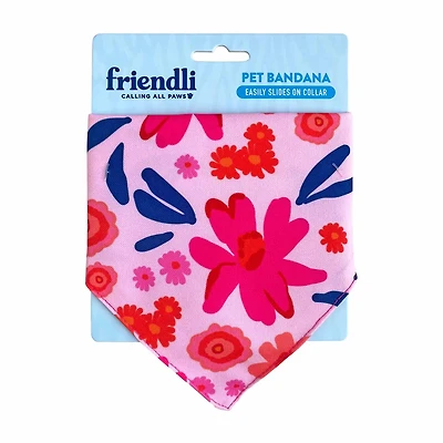 Friendli Hot Pink Pattern Dog Bandana