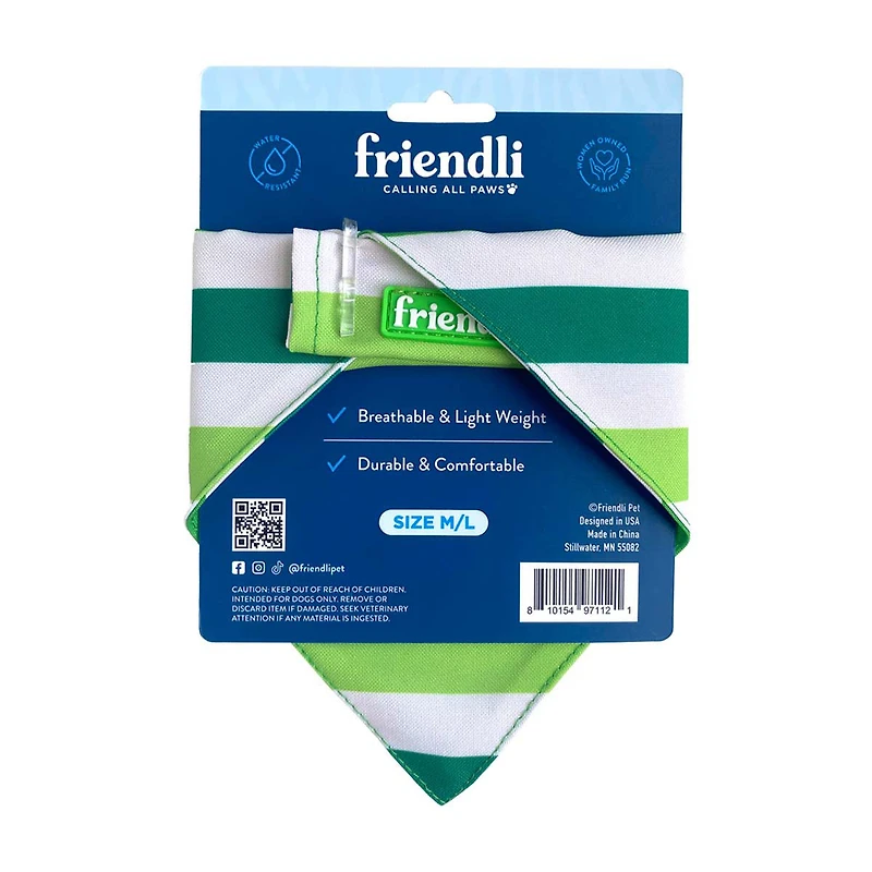 Friendli Cosmic Green Pattern Dog Bandana