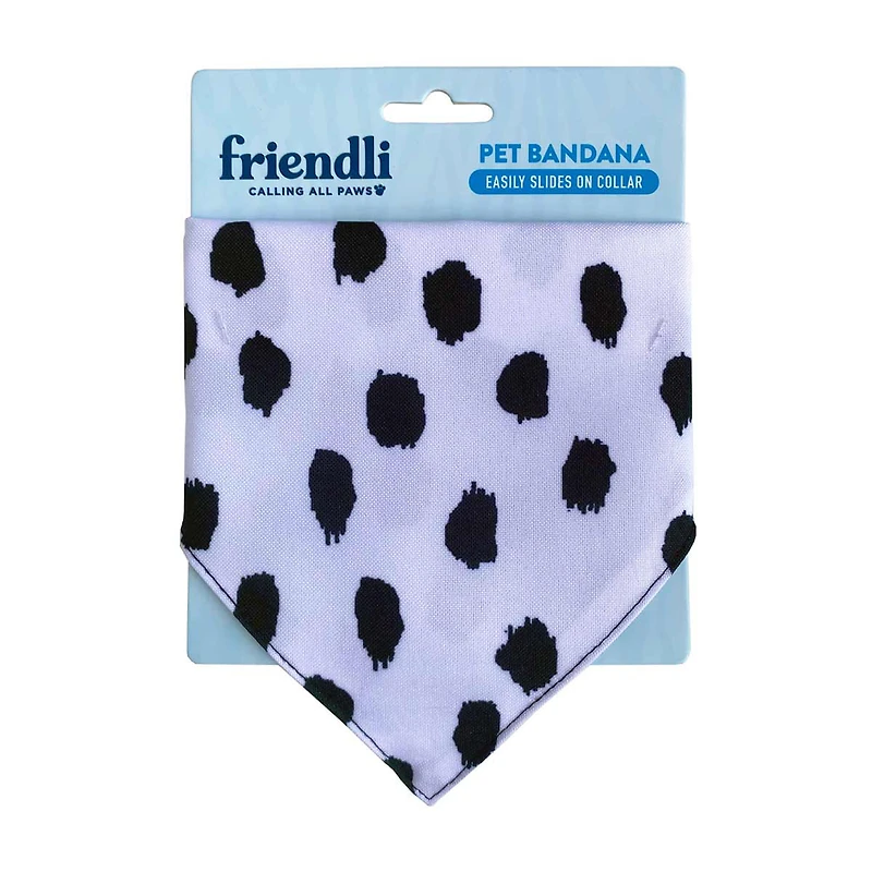 Friendli Midnight Black Pattern Dog Bandana
