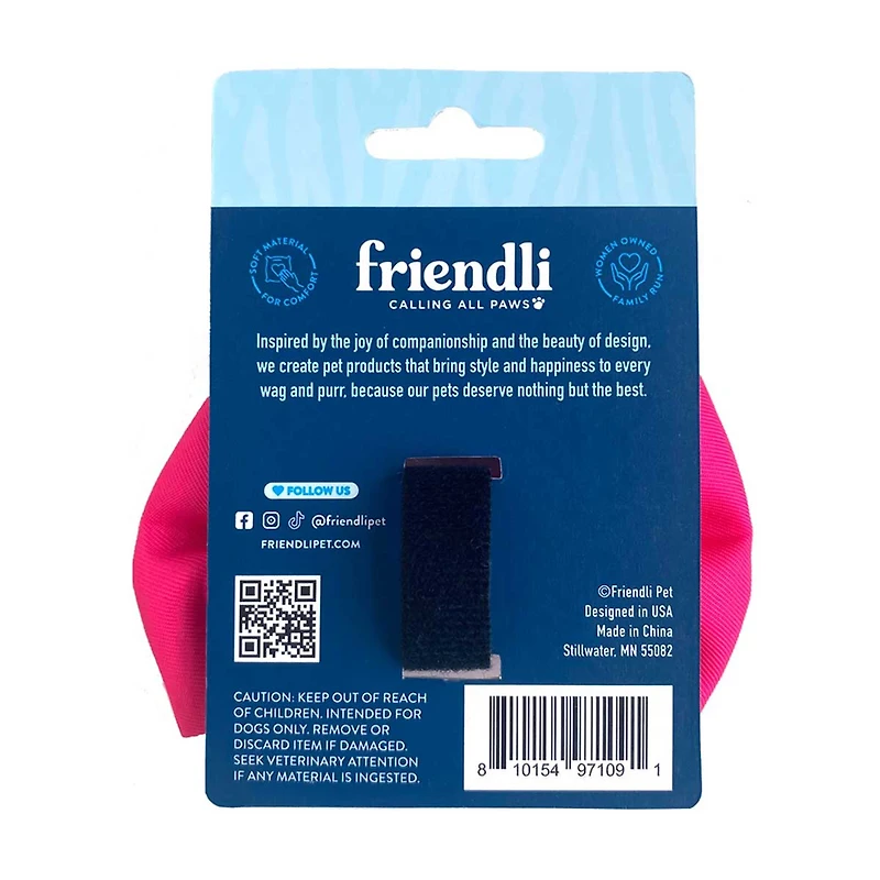 Friendli Hot Pink Dog Bow Tie