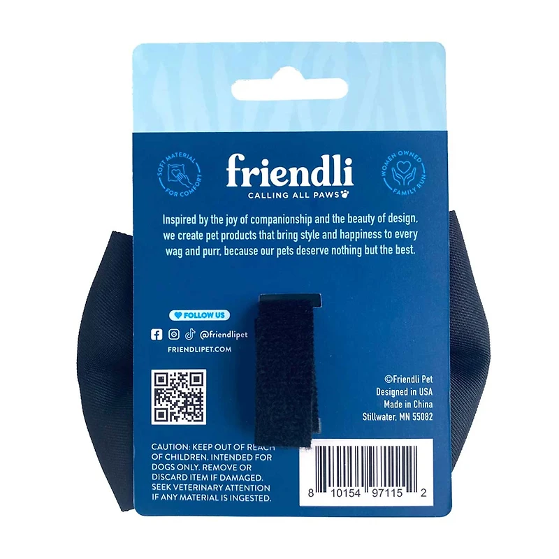 Friendli Midnight Black Dog Bow Tie