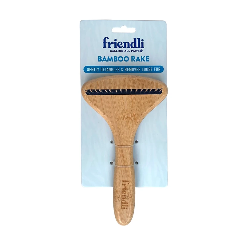 Friendli Single Row Bamboo Rake Pet Fur Detangler
