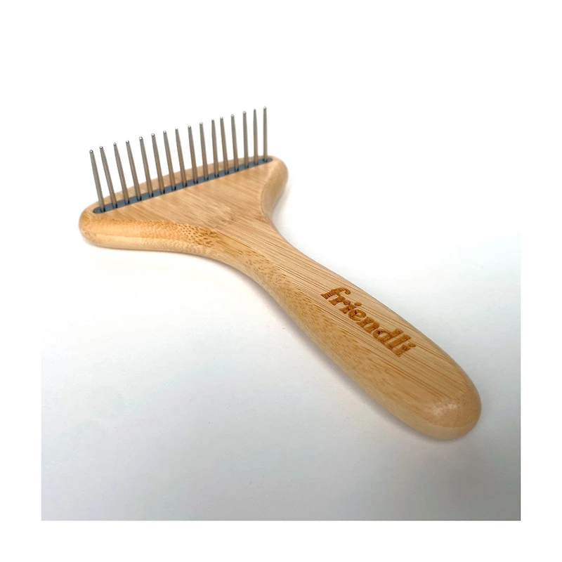 Friendli Single Row Bamboo Rake Pet Fur Detangler