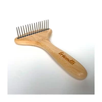 Friendli Single Row Bamboo Rake Pet Fur Detangler