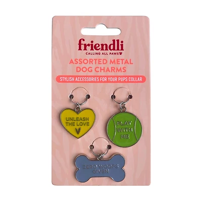 Friendli Metal Dog Charms, 3ct