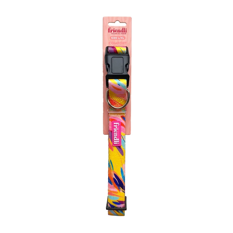 Friendli Neoprene Dog Collar, L/XL, Pink/Purple