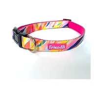 Friendli Neoprene Dog Collar, L/XL, Pink/Purple