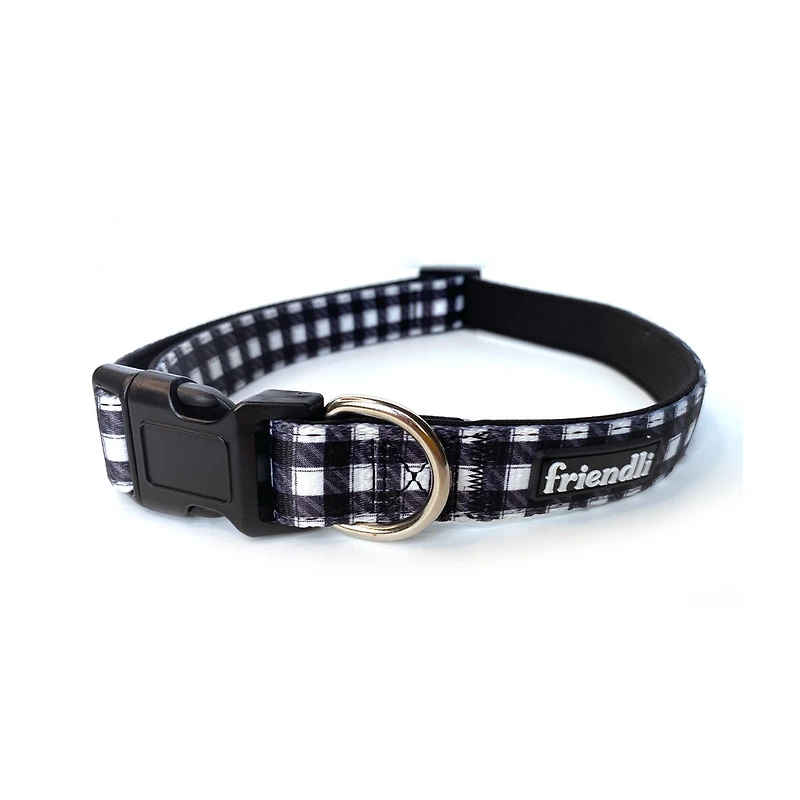 Friendli Neoprene Dog Collar, L/XL, White/Gray