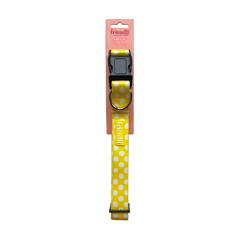 Friendli Neoprene Dog Collar, L/XL, Yellow