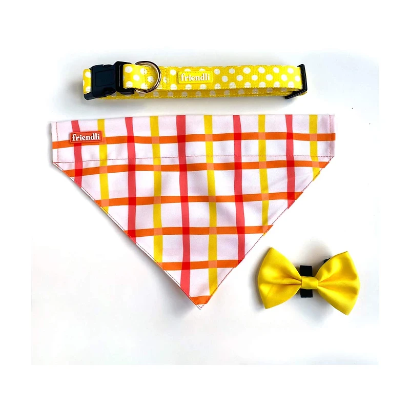 Friendli Neoprene Dog Collar, L/XL, Yellow