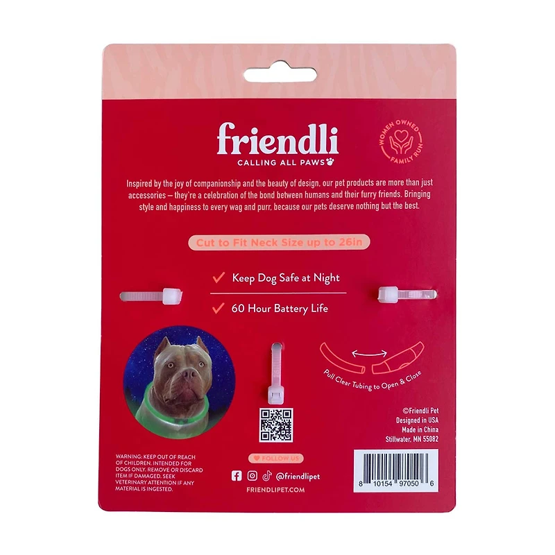 Friendli LED Dog Collar, Large