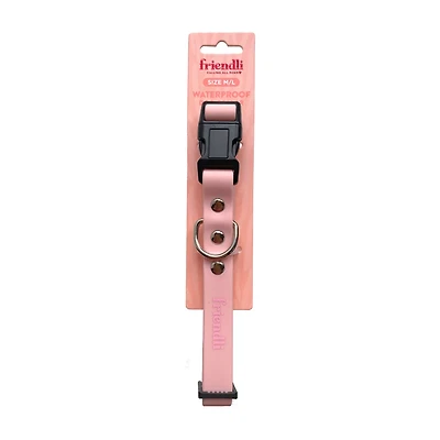Friendli Waterproof Dog Collar, M/L, Bubblegum