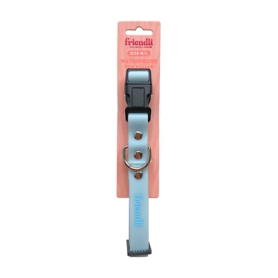 Friendli Waterproof Dog Collar, M/L, Ocean Blue