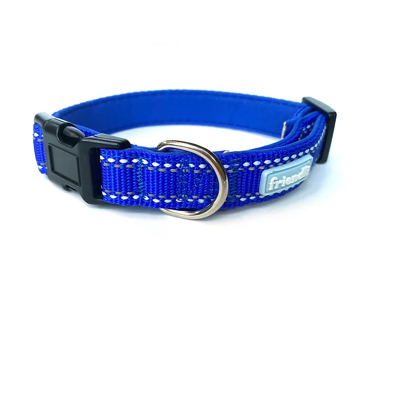 Friendli Nylon Dog Collar, S/M, Sapphire