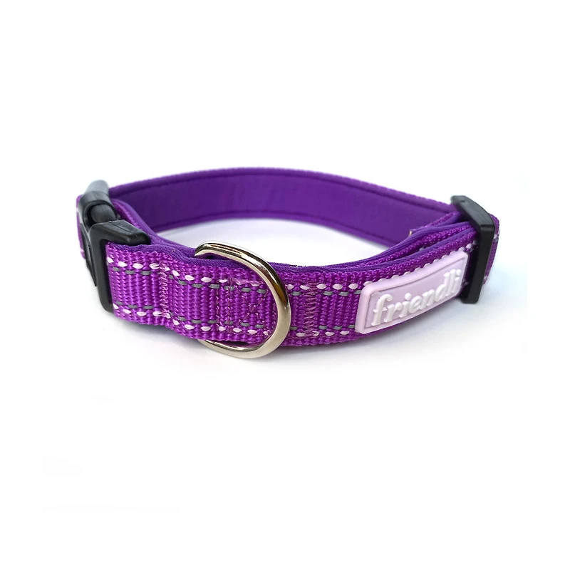 Friendli Nylon Dog Collar, S/M, Grape